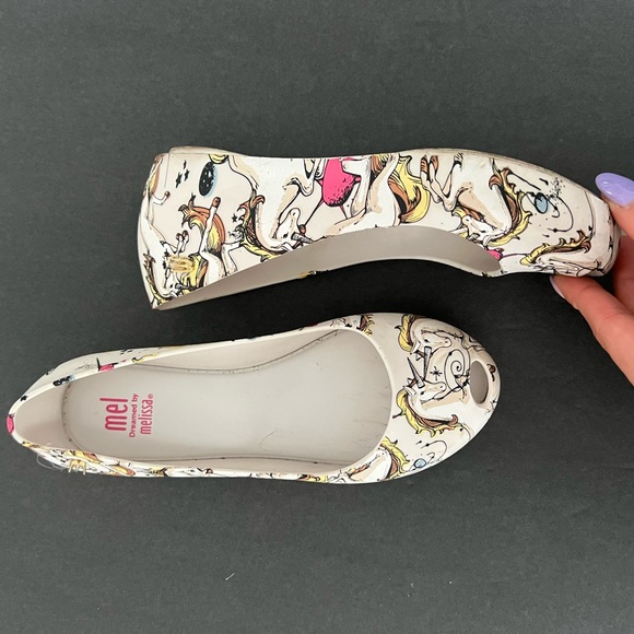 Mel By Melissa Unicorn Peep Toe Flats - Picture 5 of 7